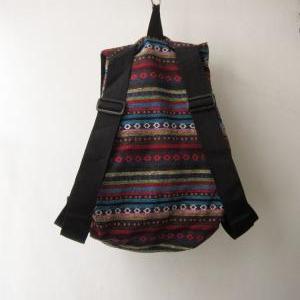 Tribal Backpack, Ethnic Backpack, Vintage Rucksack..