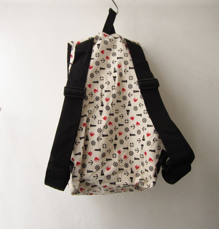 Anchor Backpack, Nautical Shoulder Rucksack ,canvas Backpack, Beach Bag